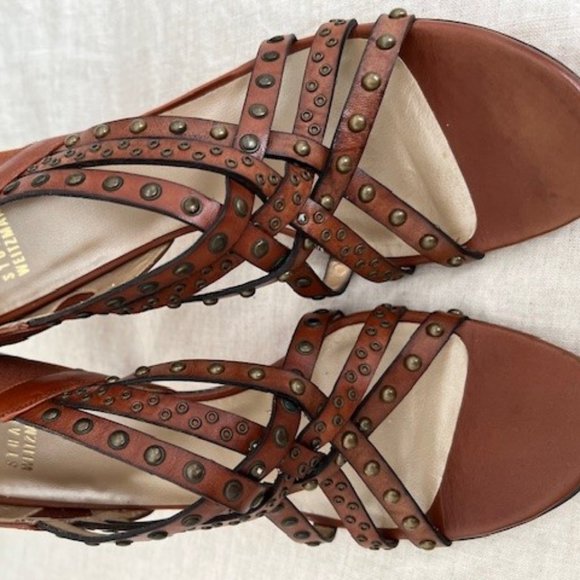 Stunning Stuart Weitzman Cognac Leather Heels - Picture 2 of 6